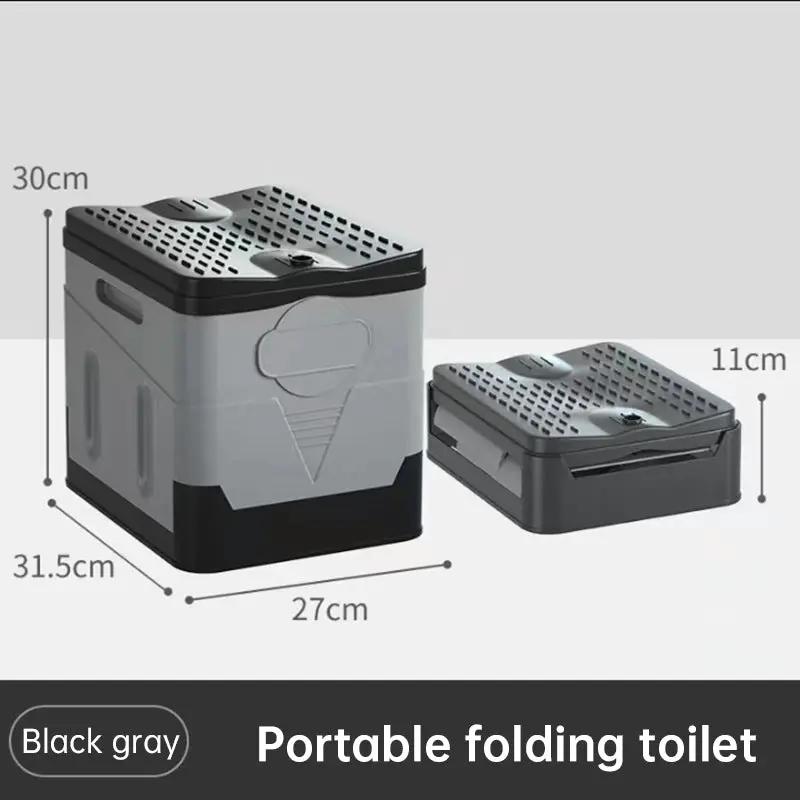 Portable folding camping toilet: adult/child use, self-contained, with lid and seat. by eprolo