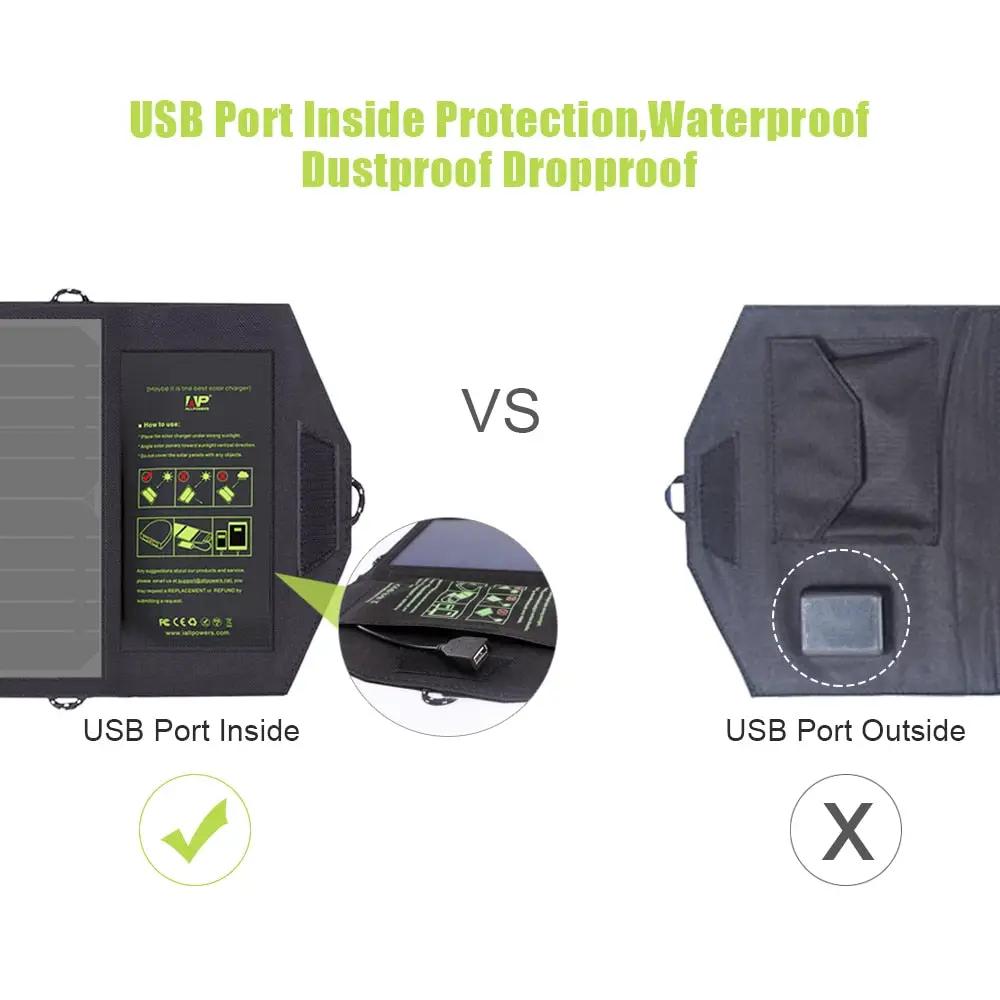 Solar Panel 10W 5V Solar Charger Portable Solar Battery Chargers Charging for Phone for Hiking etc. Outdoors. by eprolo