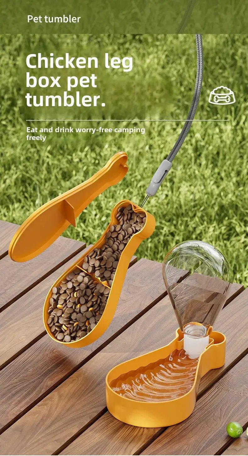Dog Water Bottle Portable Pet Travel Water Bottle with Bowl 2 Layer Dog Travel Feeder by eprolo
