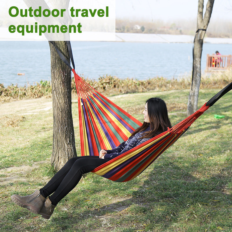 TrailPaw Rainbow Canvas Camping Hammock