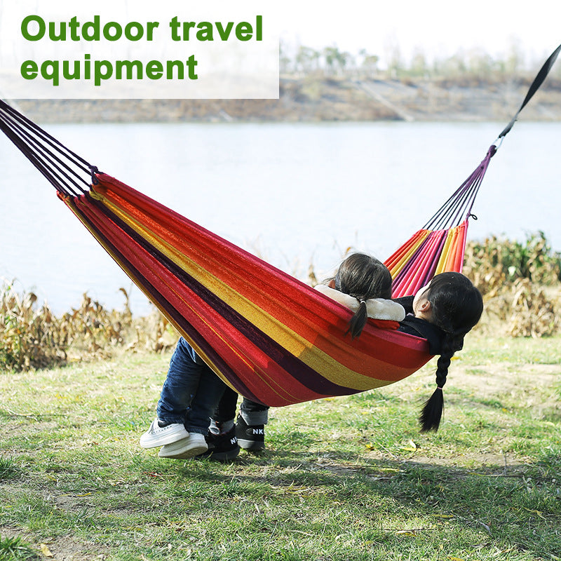 TrailPaw Rainbow Canvas Camping Hammock