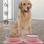 TrailPaw Collapsible Double Dog Travel Bowl & Mat by eprolo