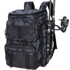 Fishing Backpack with Rod Holder, Tackle Organizer Box & Hiking Storage by eprolo