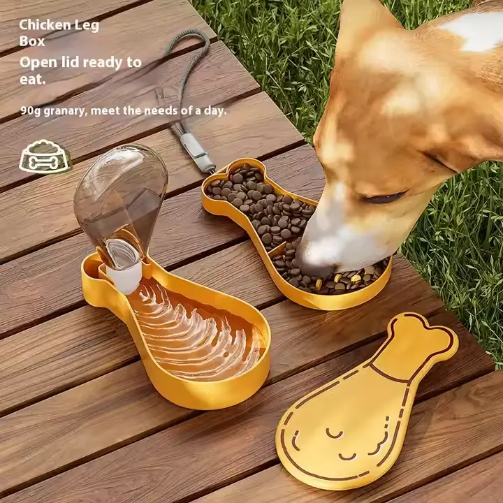 Dog Water Bottle Portable Pet Travel Water Bottle with Bowl 2 Layer Dog Travel Feeder by eprolo