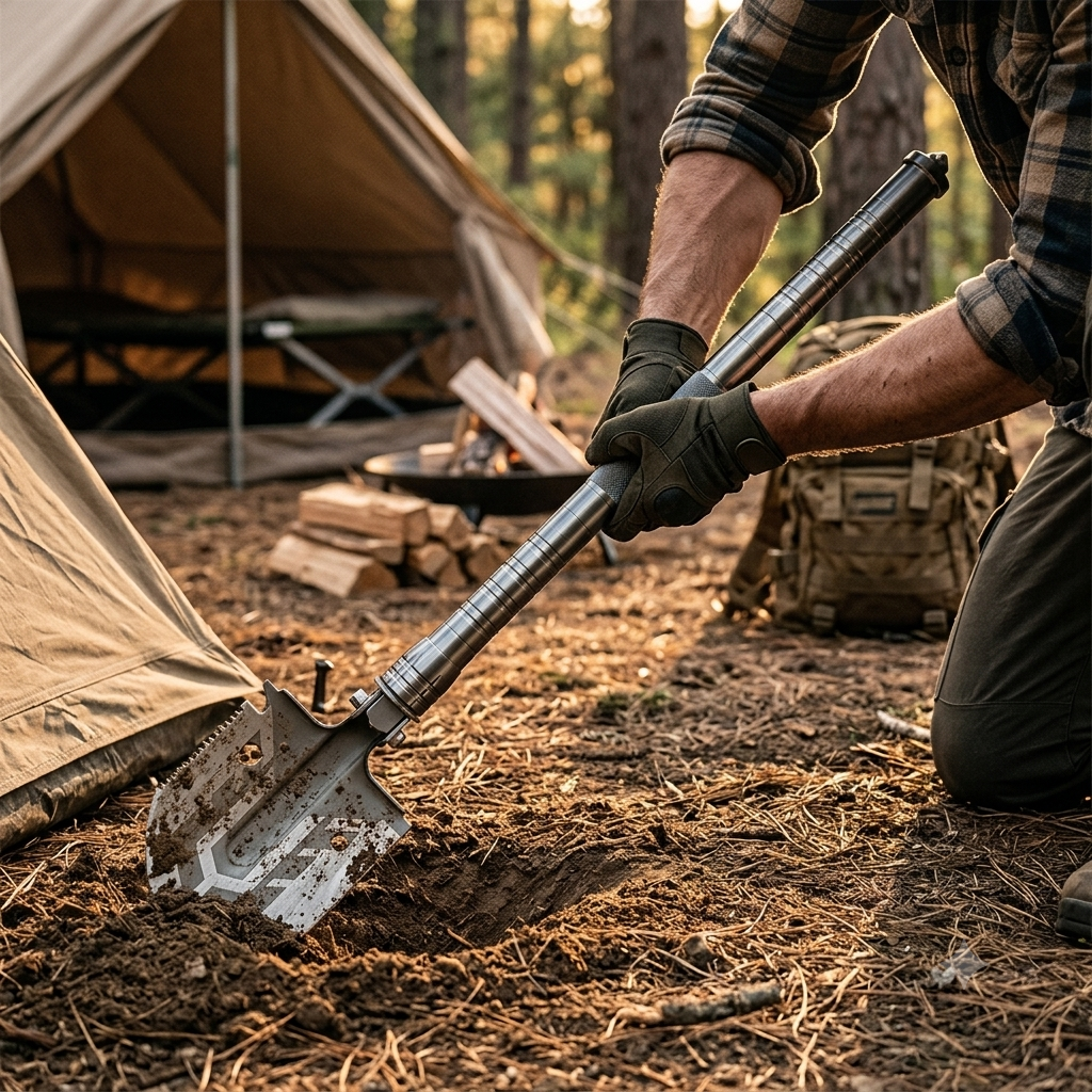 TrailPaw Folding Camping Shovel — Multi-Purpose Survival Tool