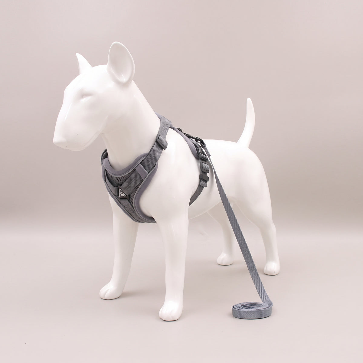 TrailPaw Reflective Mesh Dog Harness & Leash Set - Grey