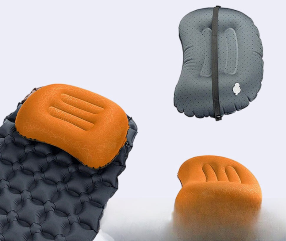 TrailPaw Press-Inflate Travel Pillow for Camping & Road Trips