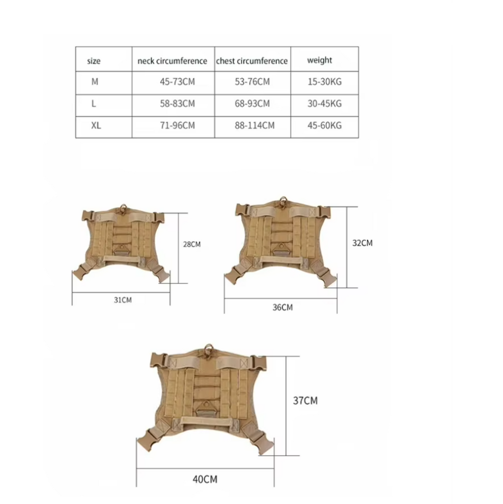 TrailPaw Tactical Dog Harness — MOLLE-Compatible with Top Handle