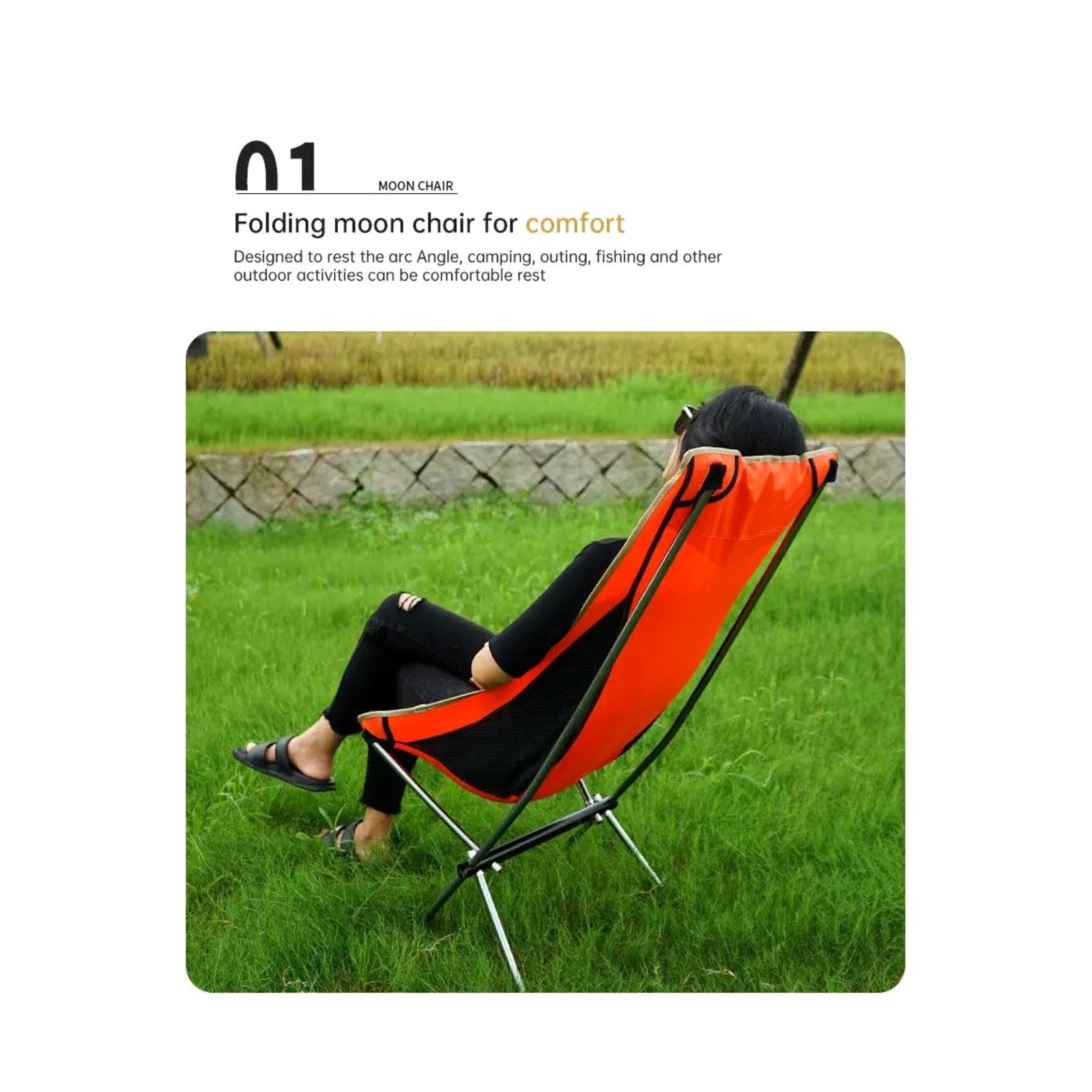 TrailPaw Heightened Moon Chair — Portable Folding Camp Chair