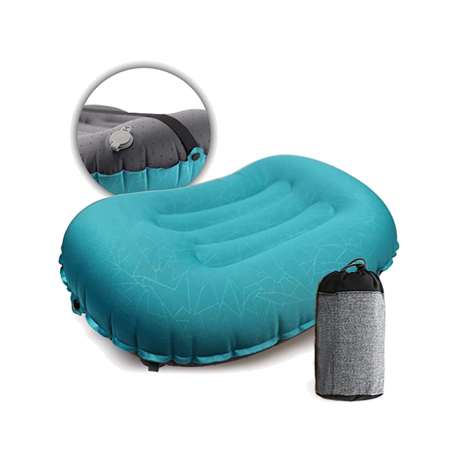 TrailPaw Press-Inflate Travel Pillow for Camping & Road Trips