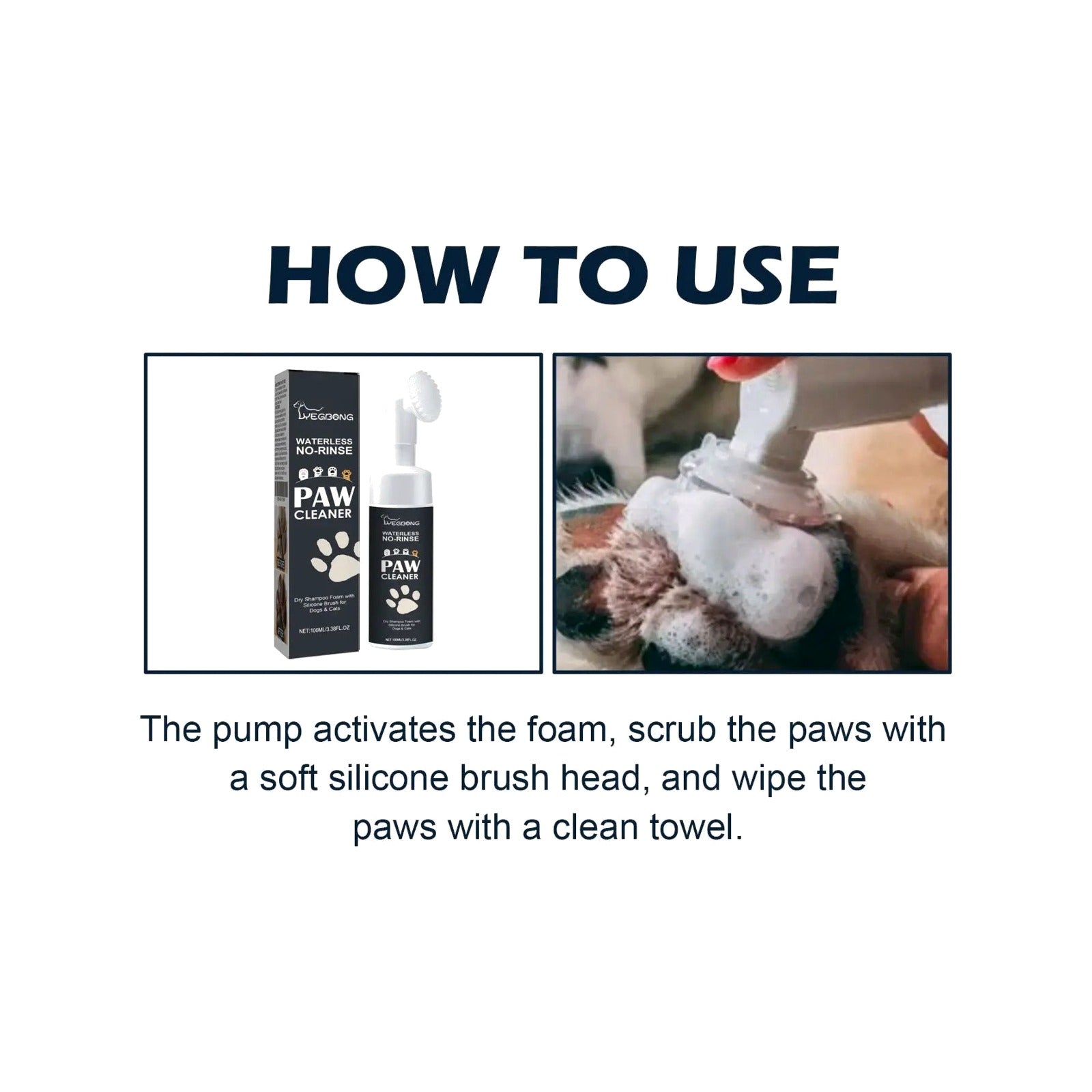 TrailPaw Foaming Dog Paw Cleaner & Care Brush