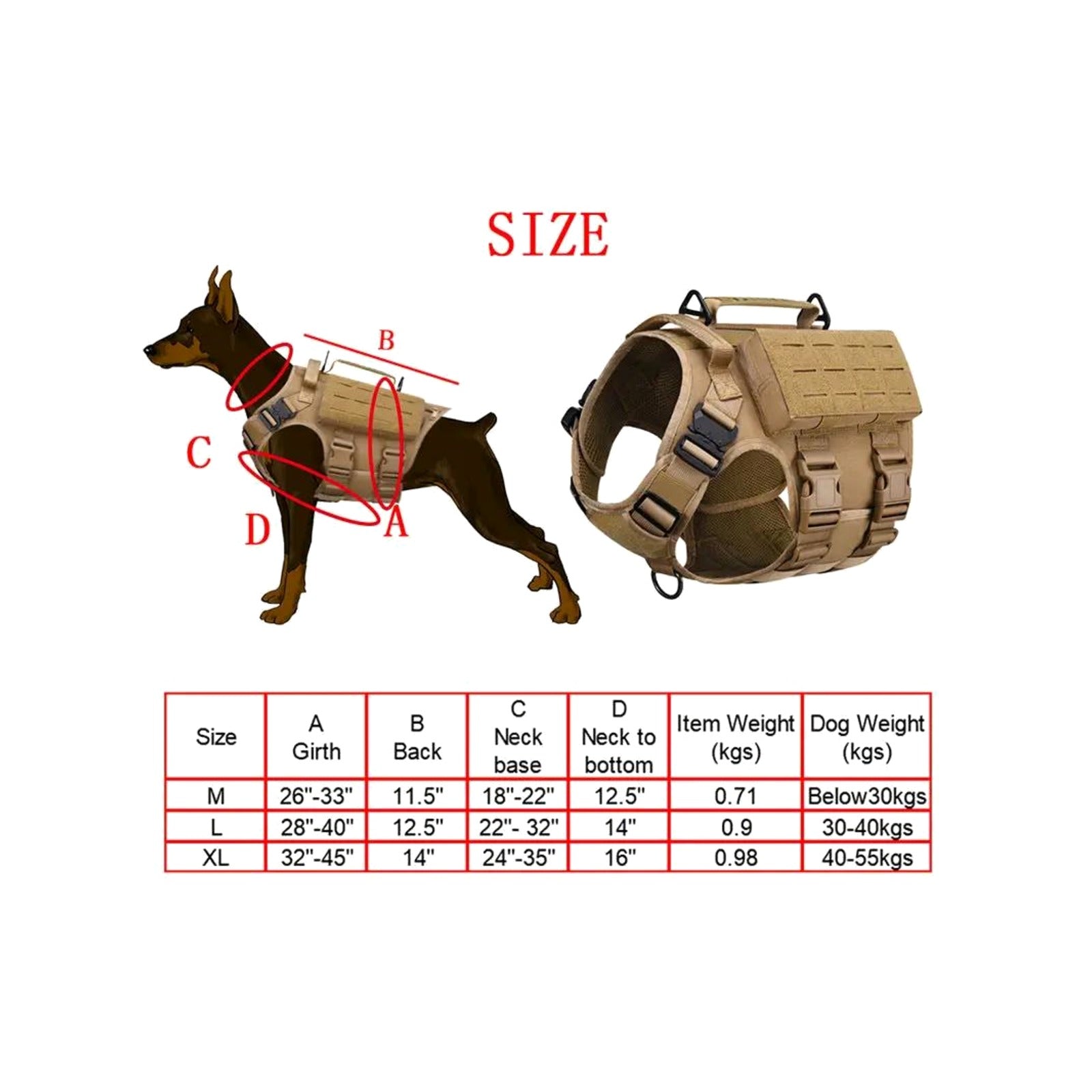 TrailPaw Tactical K9 Harness Vest