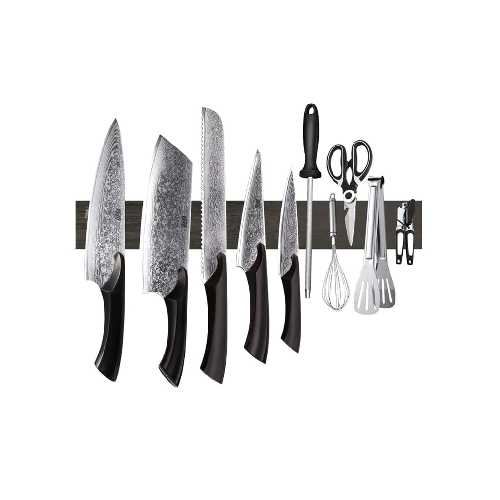 TrailPaw Acacia Wood Magnetic Knife Strip — Wall Mount