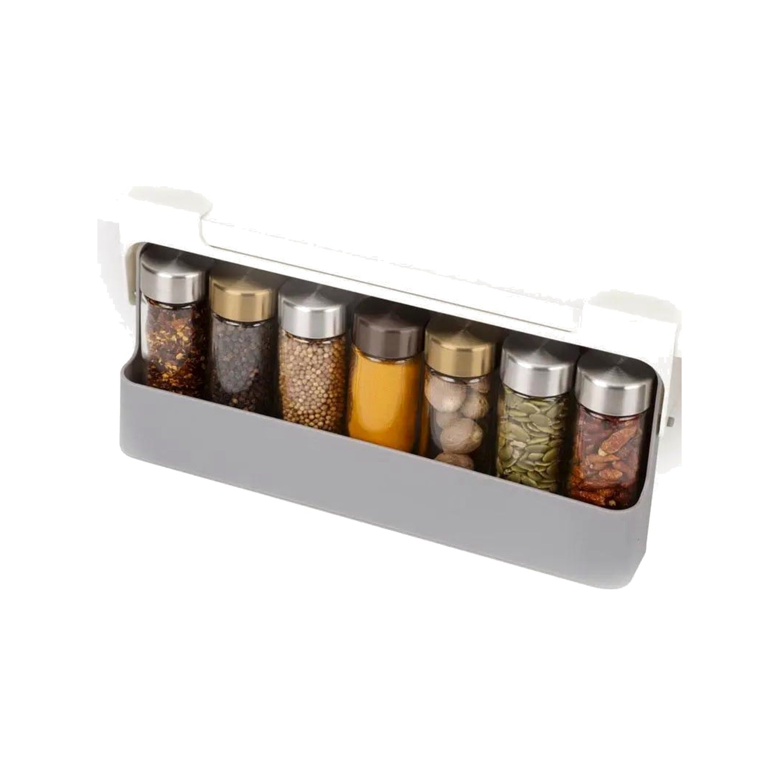 TrailPaw Under-Shelf Pull-Out Spice Organizer — 7 Jars