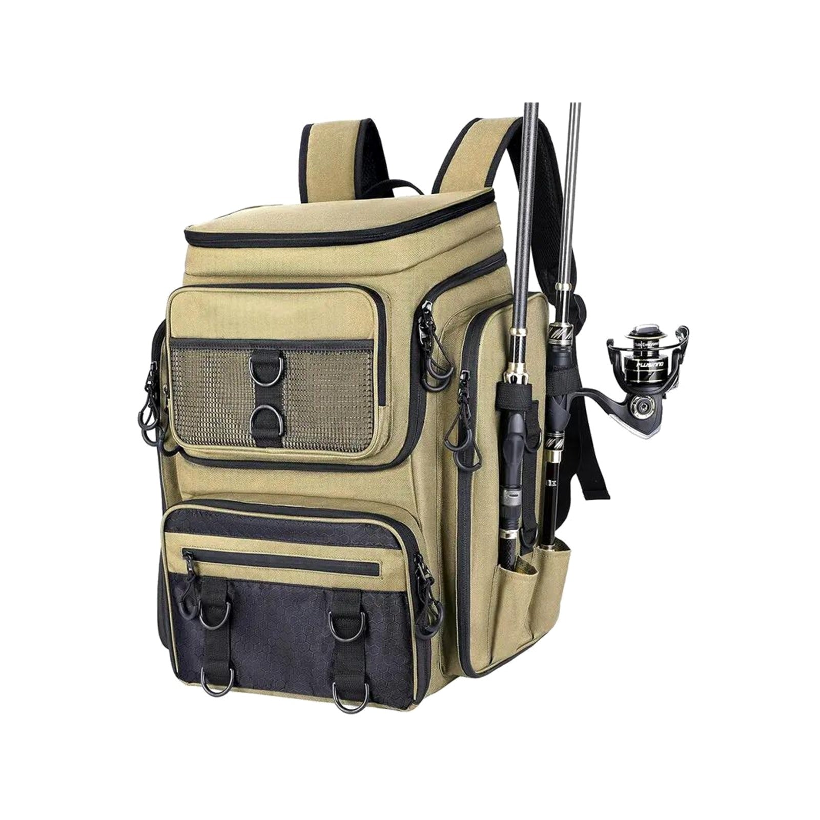 TrailPaw 42L Fishing & Outdoor Backpack — Built-In Rod Holder