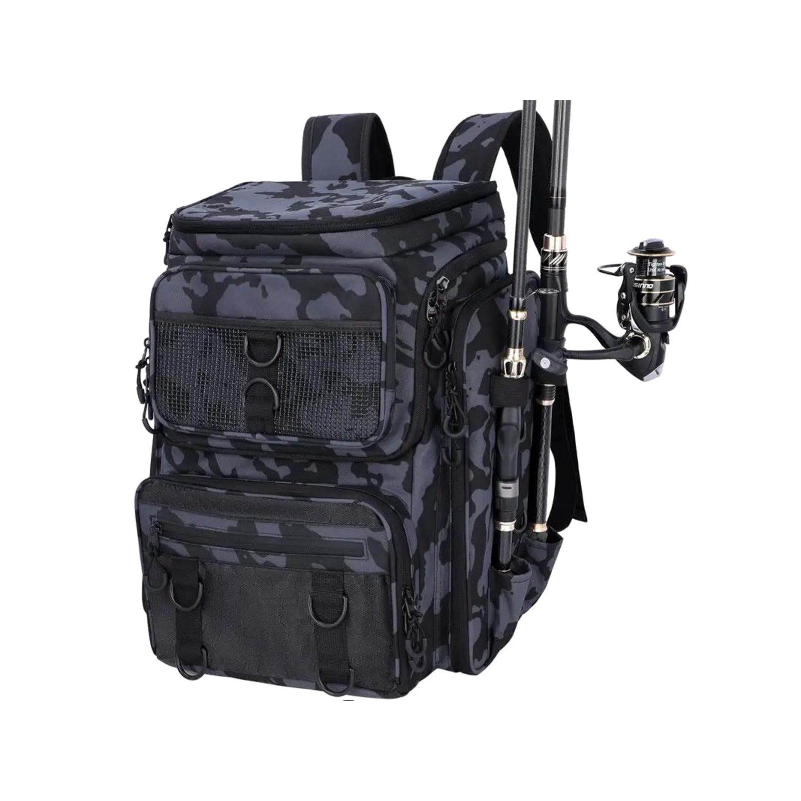 TrailPaw 42L Fishing & Outdoor Backpack — Built-In Rod Holder