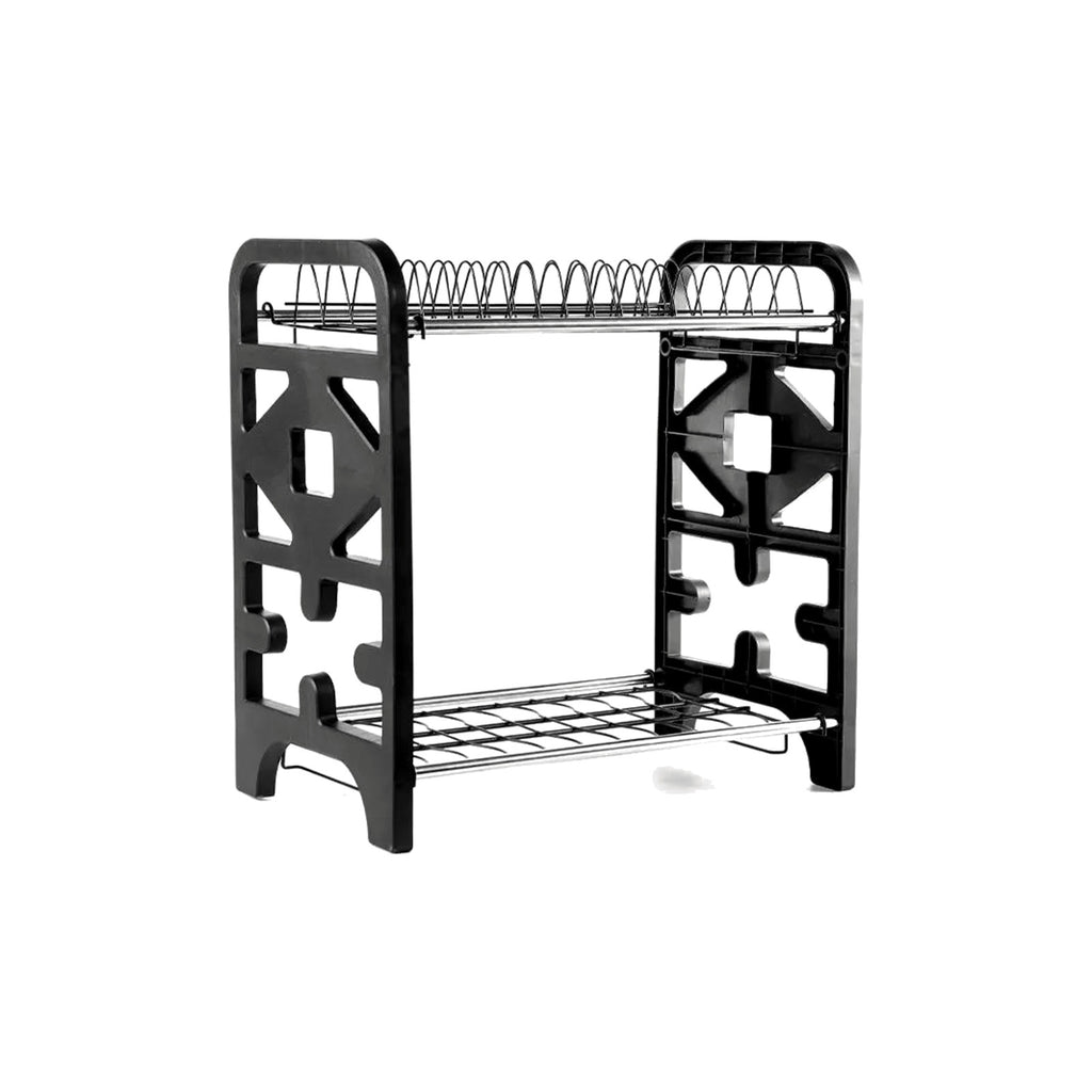 TrailPaw Two-Tier Dish Rack — Stainless Steel, Vertical Drain
