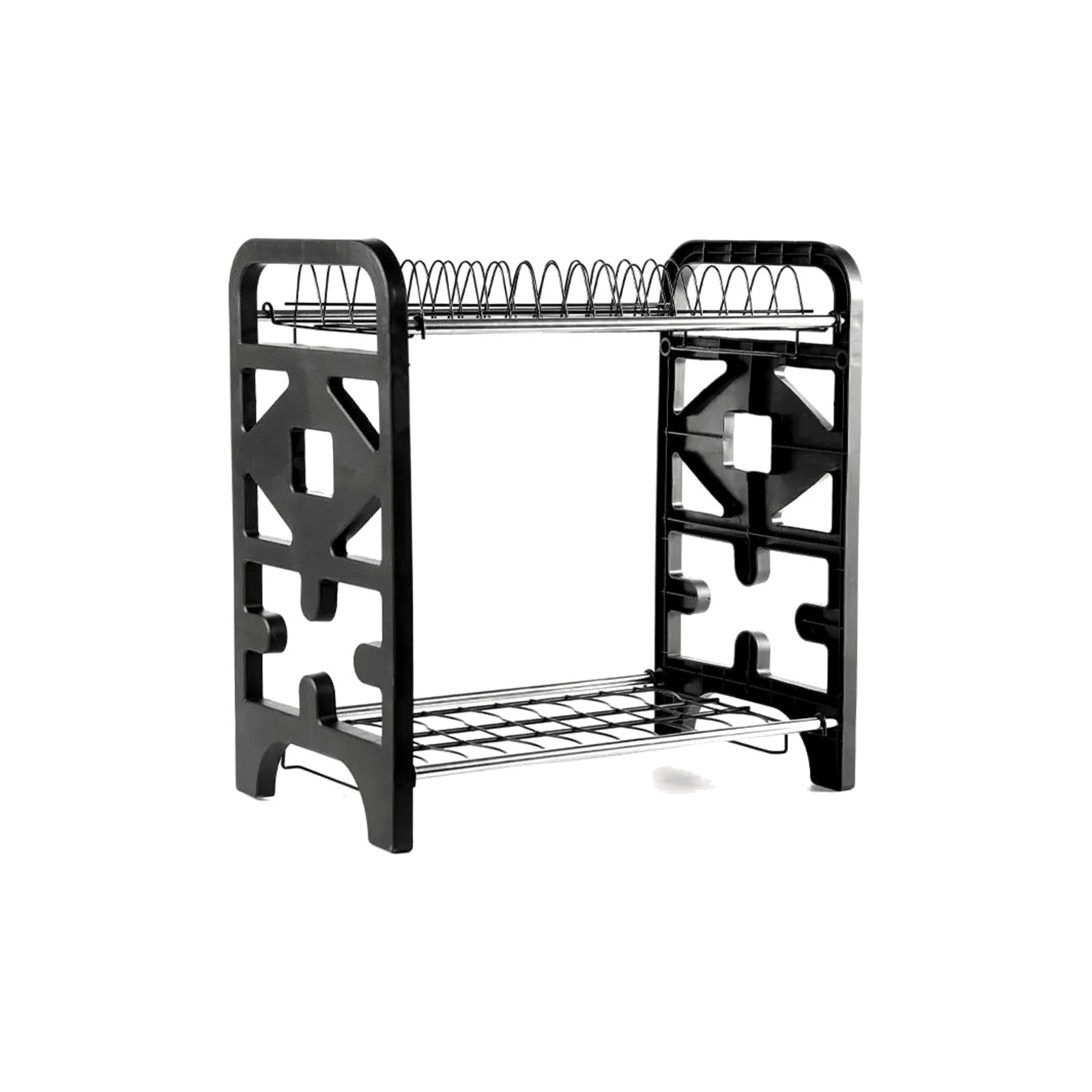 TrailPaw Two-Tier Dish Rack — Stainless Steel, Vertical Drain
