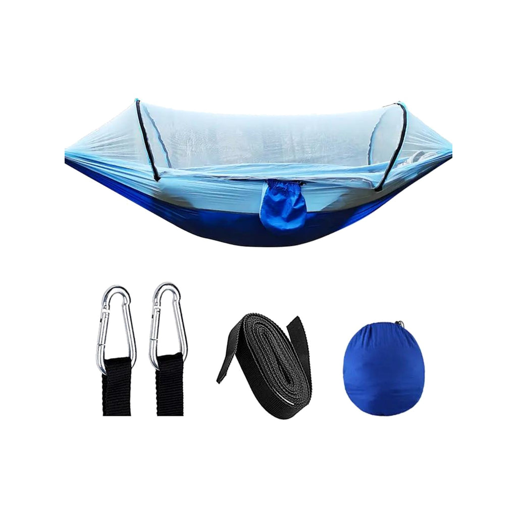 TrailPaw Trek Hammock — Auto-Opening Mosquito Net with Poles