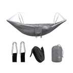 TrailPaw Trek Hammock — Auto-Opening Mosquito Net with Poles