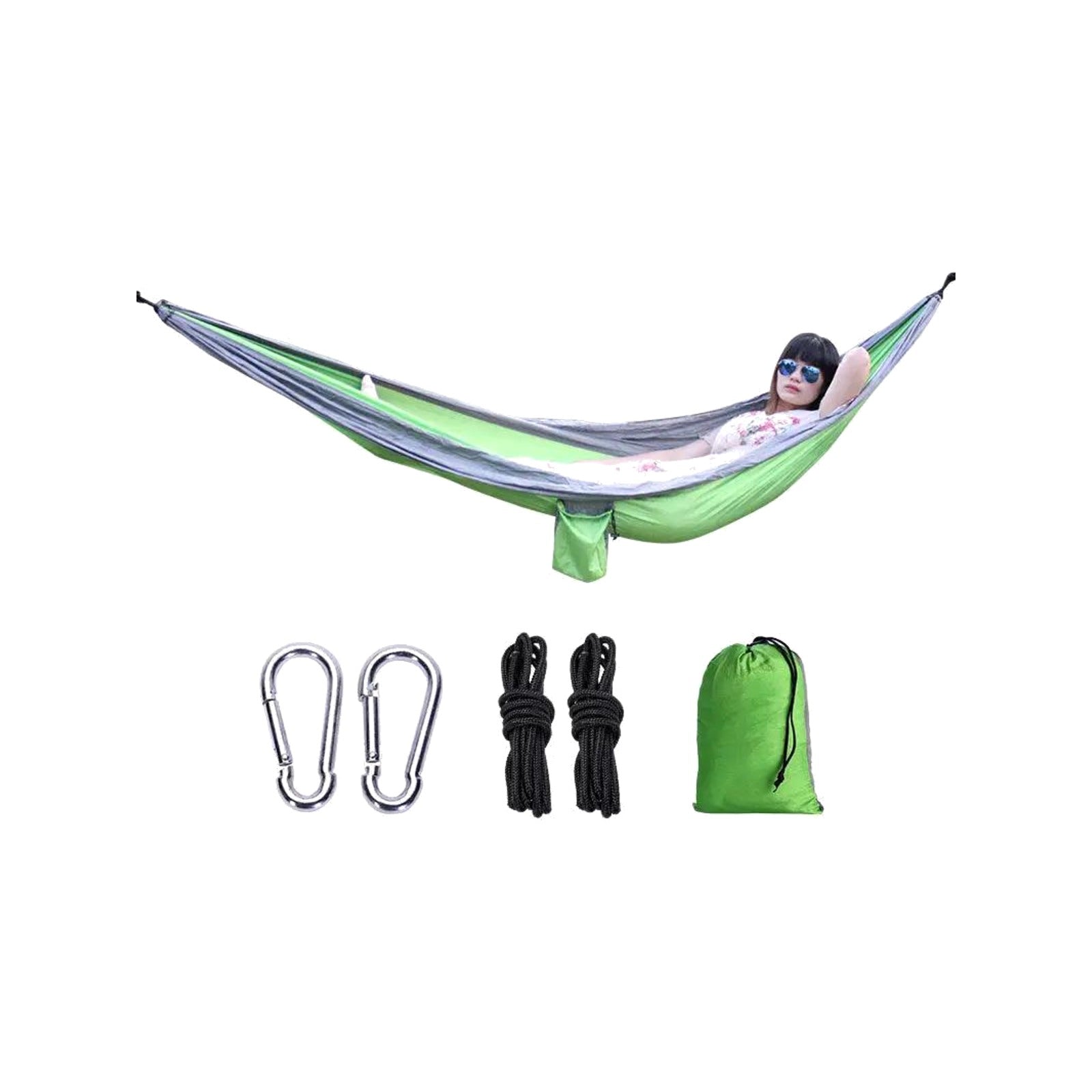 TrailPaw Double Camping Hammock — Parachute Nylon with Straps