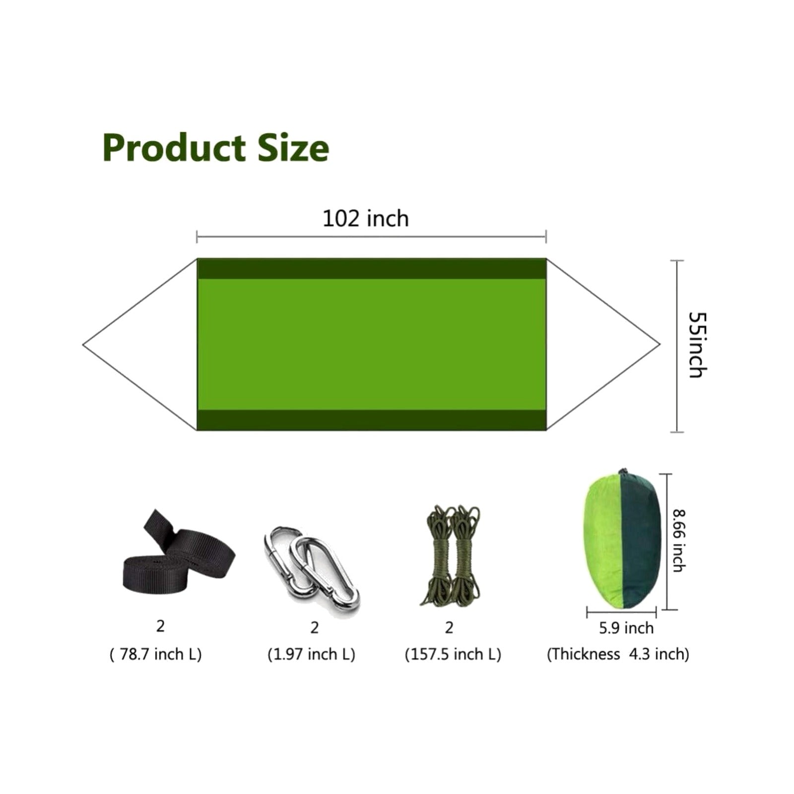 TrailPaw Ultralight Double Camping Hammock with Mosquito Net