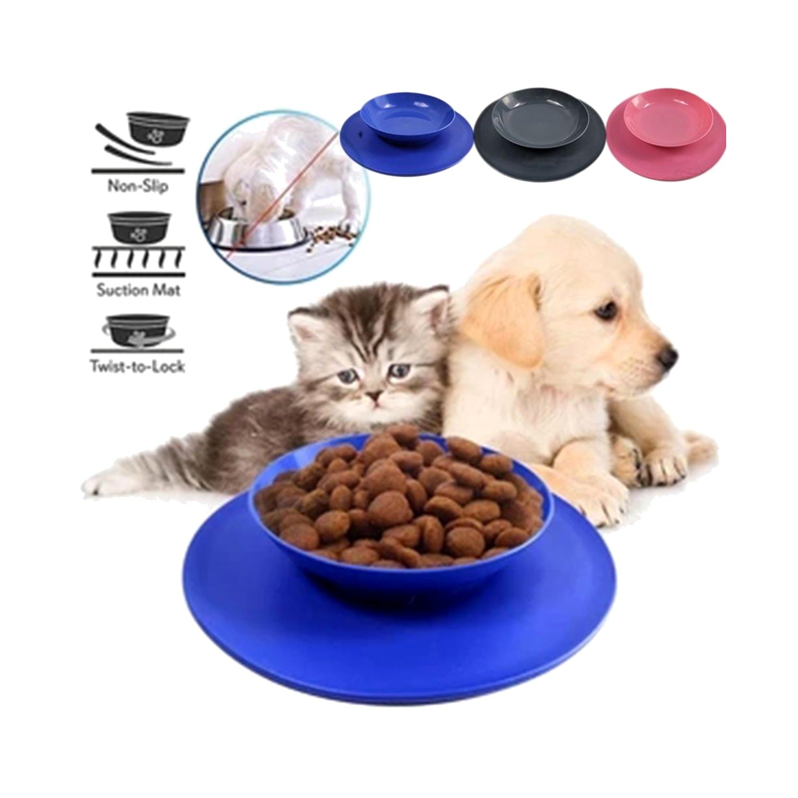 TrailPaw No-Slip Suction Dog Bowl Mat