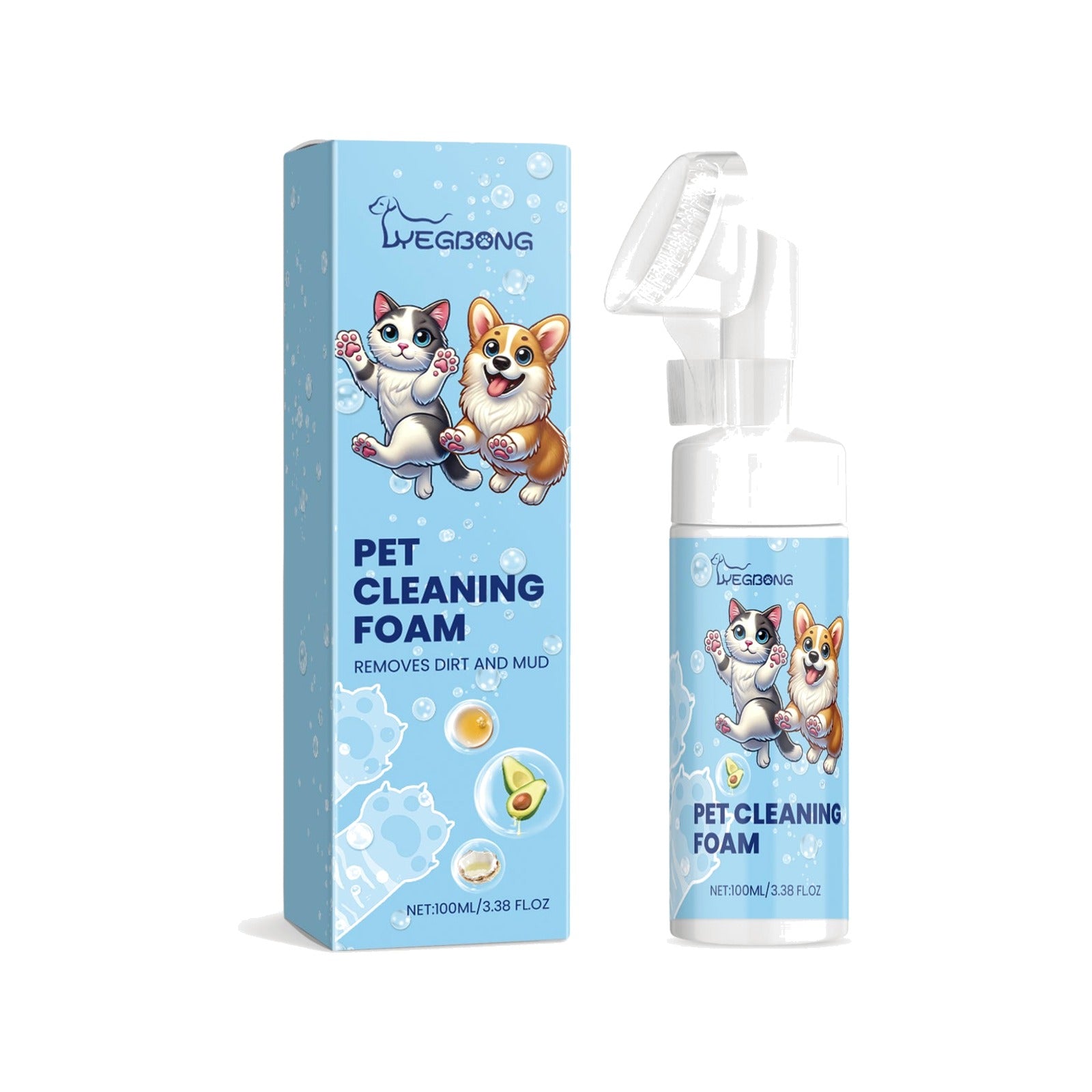TrailPaw No-Rinse Paw Foam Cleaner for Dogs & Cats