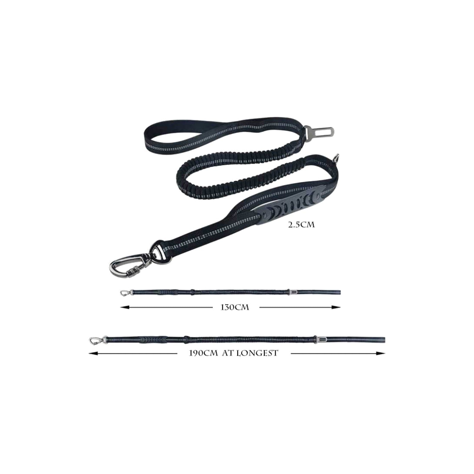 TrailPaw Reflective Dog Car Seat Belt Leash