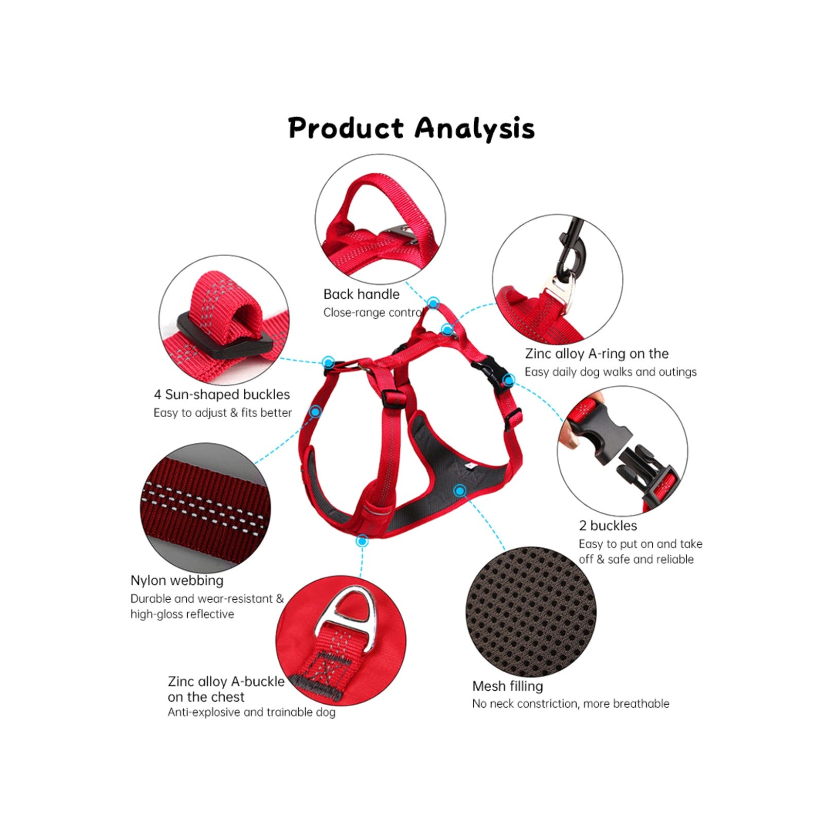 TrailPaw Trailblazer No-Pull Reflective Dog Harness