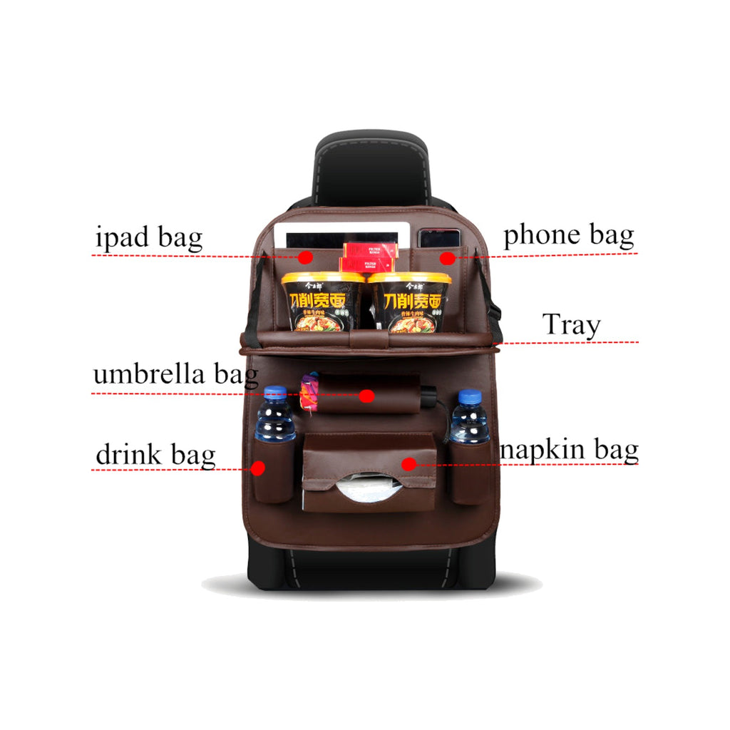 TrailPaw Seat Back Organizer & Fold-Down Tray