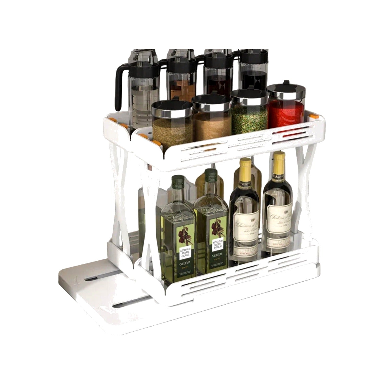TrailPaw Pull-Out Rotating Spice Rack Organizer