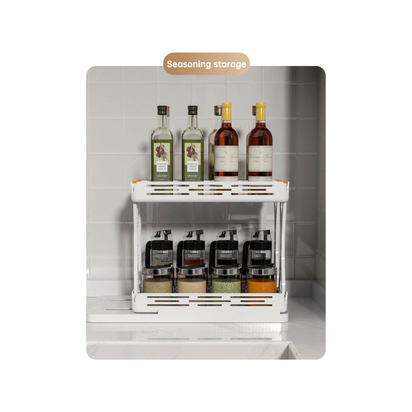 TrailPaw Pull-Out Rotating Spice Rack Organizer