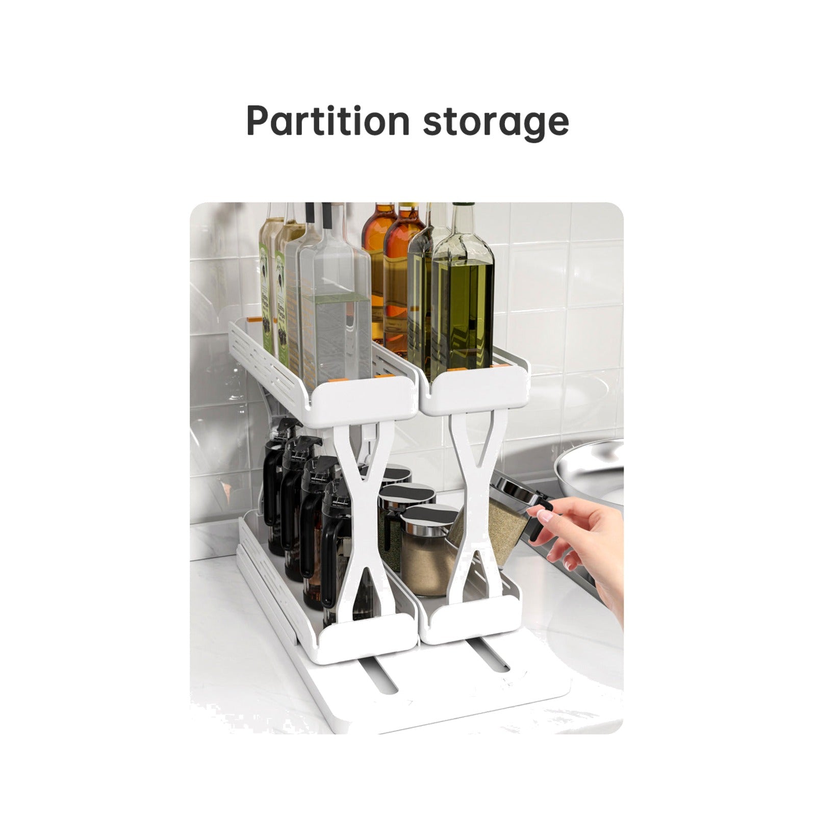 TrailPaw Pull-Out Rotating Spice Rack Organizer