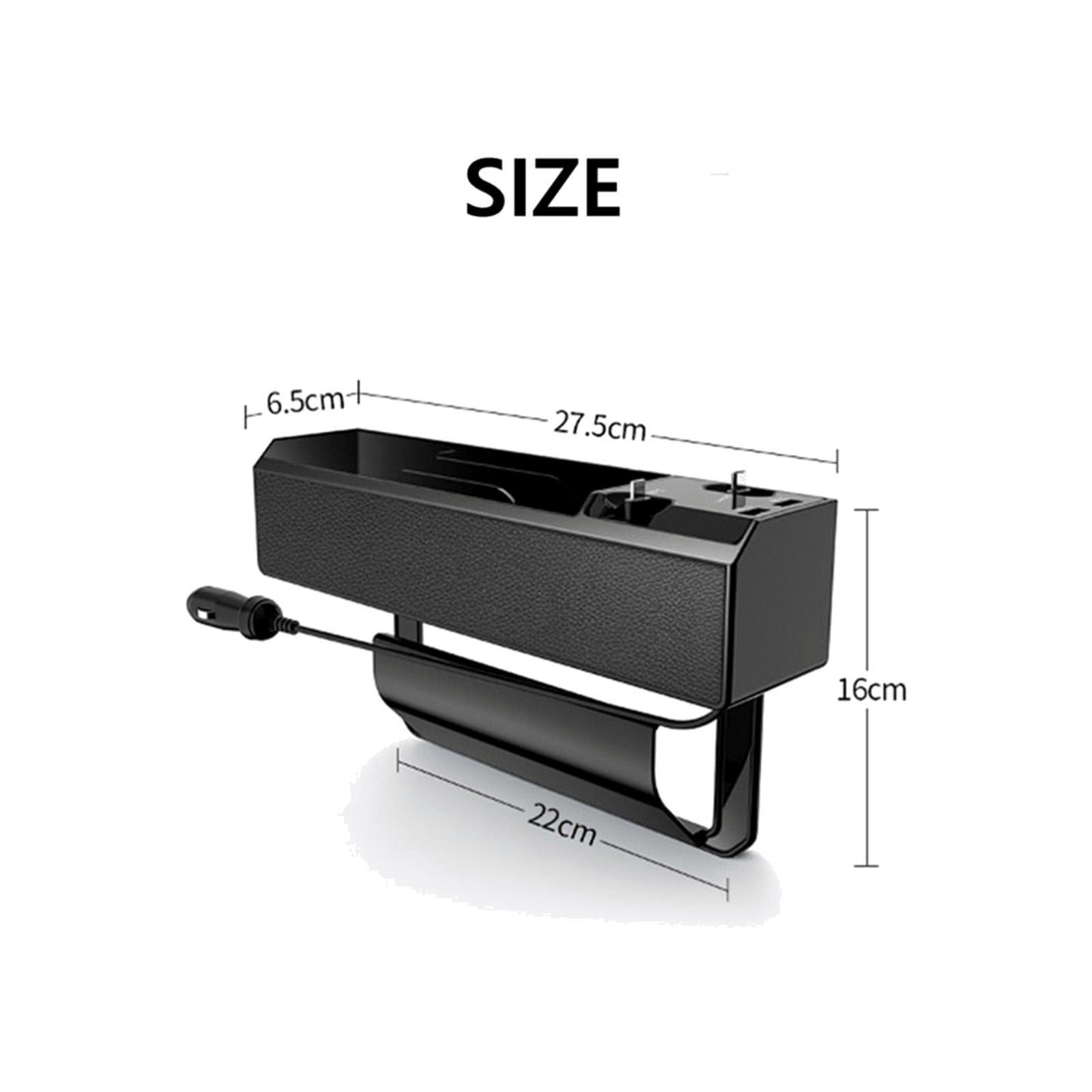 TrailPaw Car Seat Gap Organizer with Fast Charging