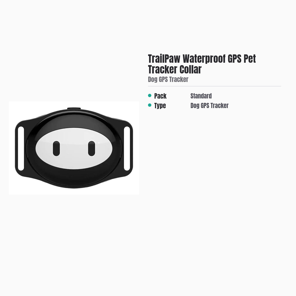 TrailPaw Waterproof GPS Pet Tracker Collar — specs