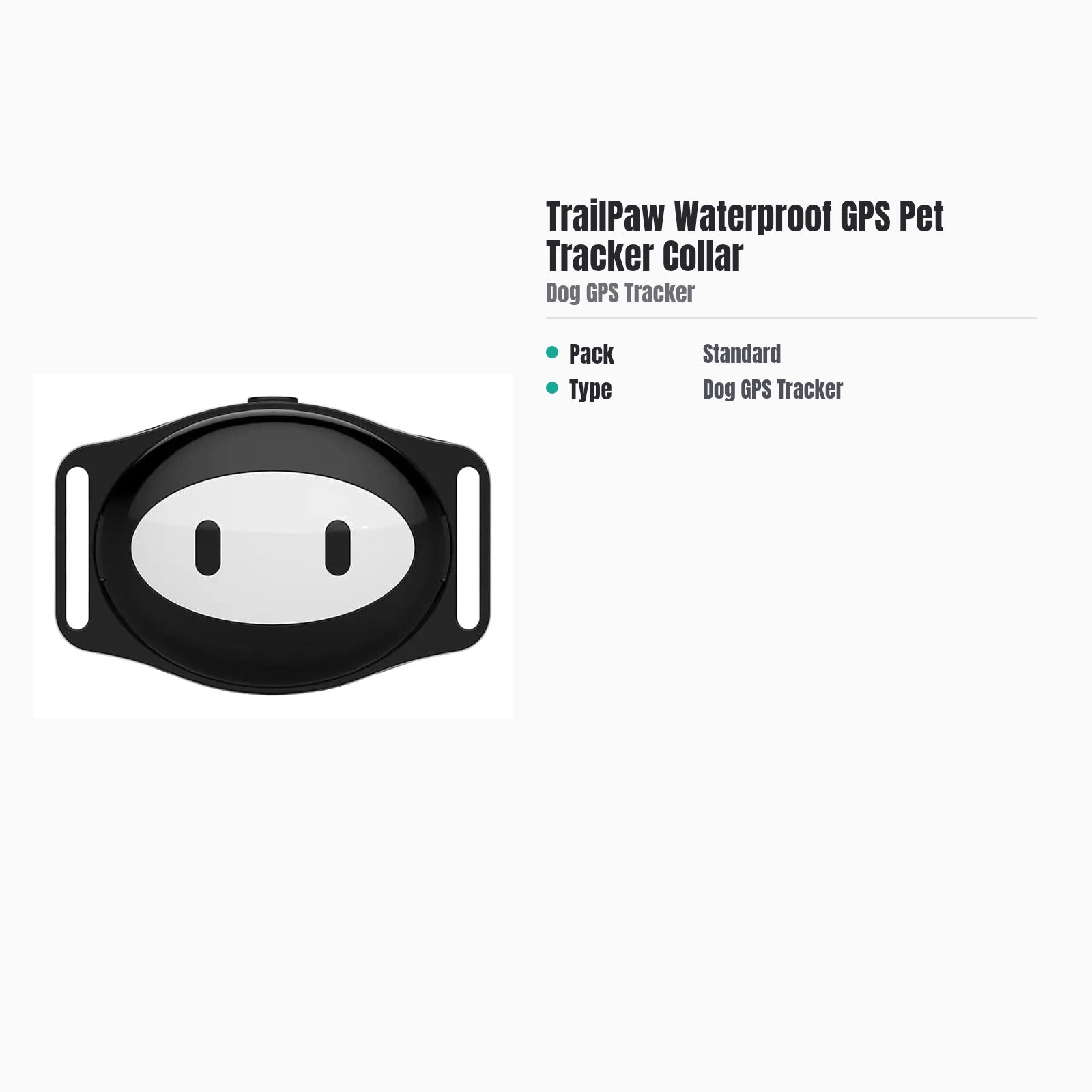 TrailPaw Waterproof GPS Pet Tracker Collar — specs
