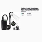 TrailPaw Portable Camp Shower — Digital Display & Adjustable Flow — specs