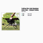 TrailPaw Ultra-Light Aluminium Camp Table — Compact Folding — specs