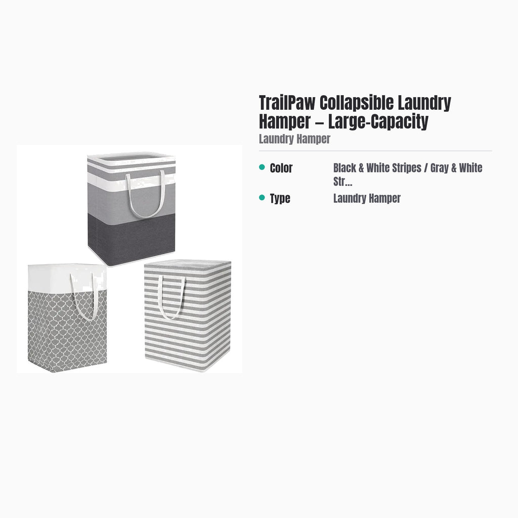 TrailPaw Collapsible Laundry Hamper — Large-Capacity — specs