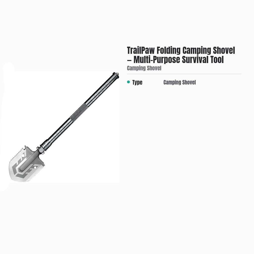 TrailPaw Folding Camping Shovel — Multi-Purpose Survival Tool — specs