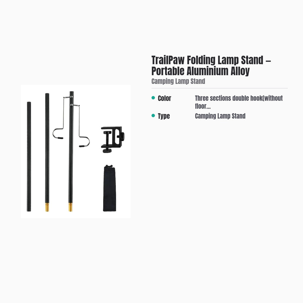 TrailPaw Folding Lamp Stand — Portable Aluminium Alloy — specs
