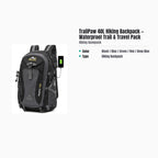 TrailPaw 40L Hiking Backpack — Waterproof Trail & Travel Pack — specs