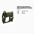 TrailPaw Tactical Dog Harness — MOLLE-Compatible with Top Handle — specs