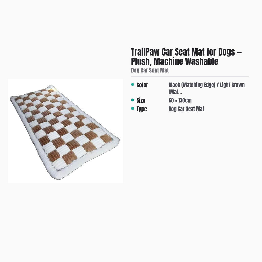TrailPaw Car Seat Mat for Dogs — Plush, Machine Washable — specs