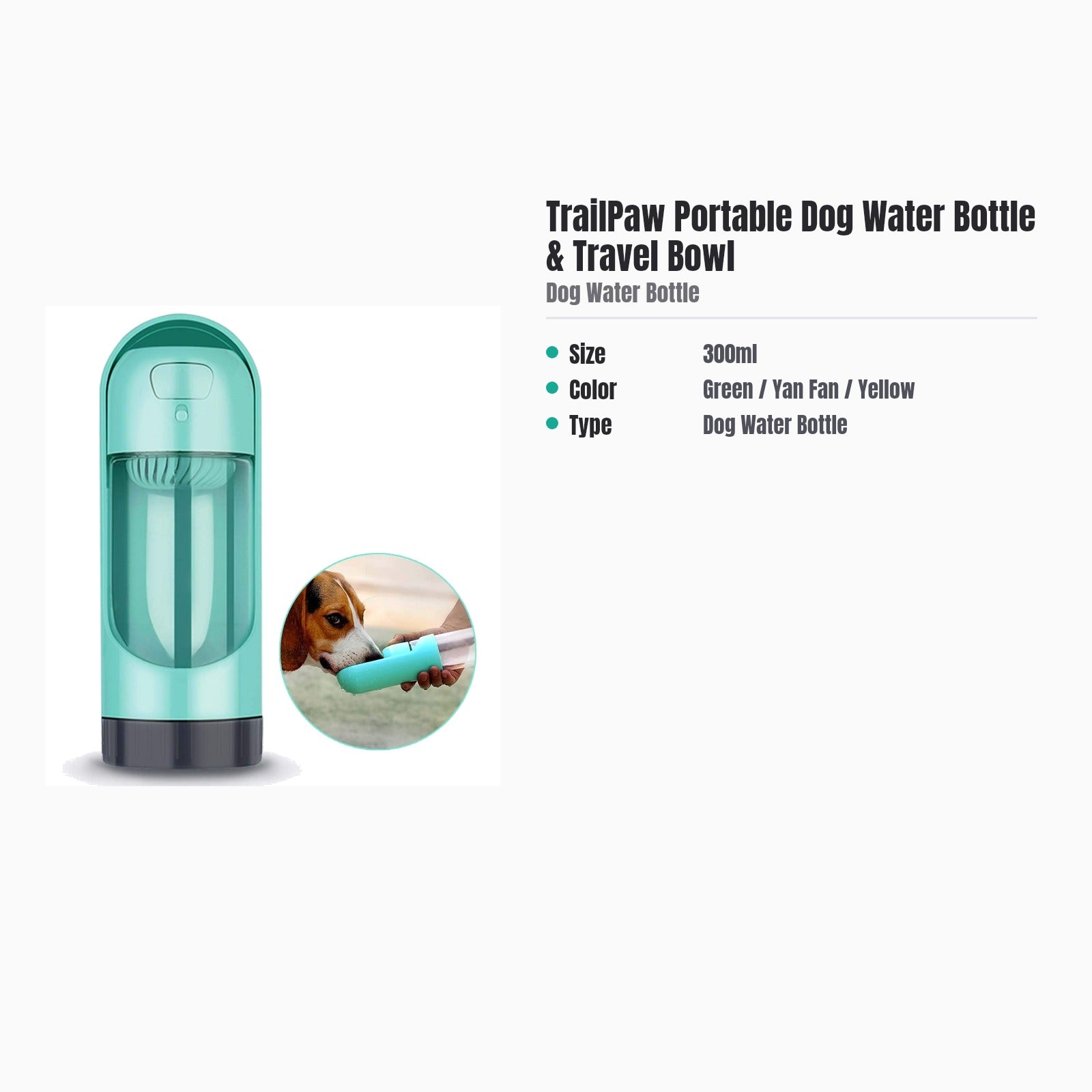 TrailPaw Portable Dog Water Bottle & Bowl