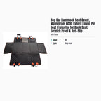 Dog Car Hammock Seat Cover, Waterproof 600D Oxford Fabric Pet Seat Protector for Back Seat, Scratch Proof & Anti-Slip — specs