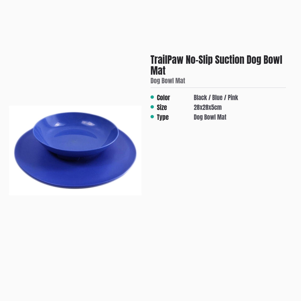 TrailPaw No-Slip Suction Dog Bowl Mat — specs