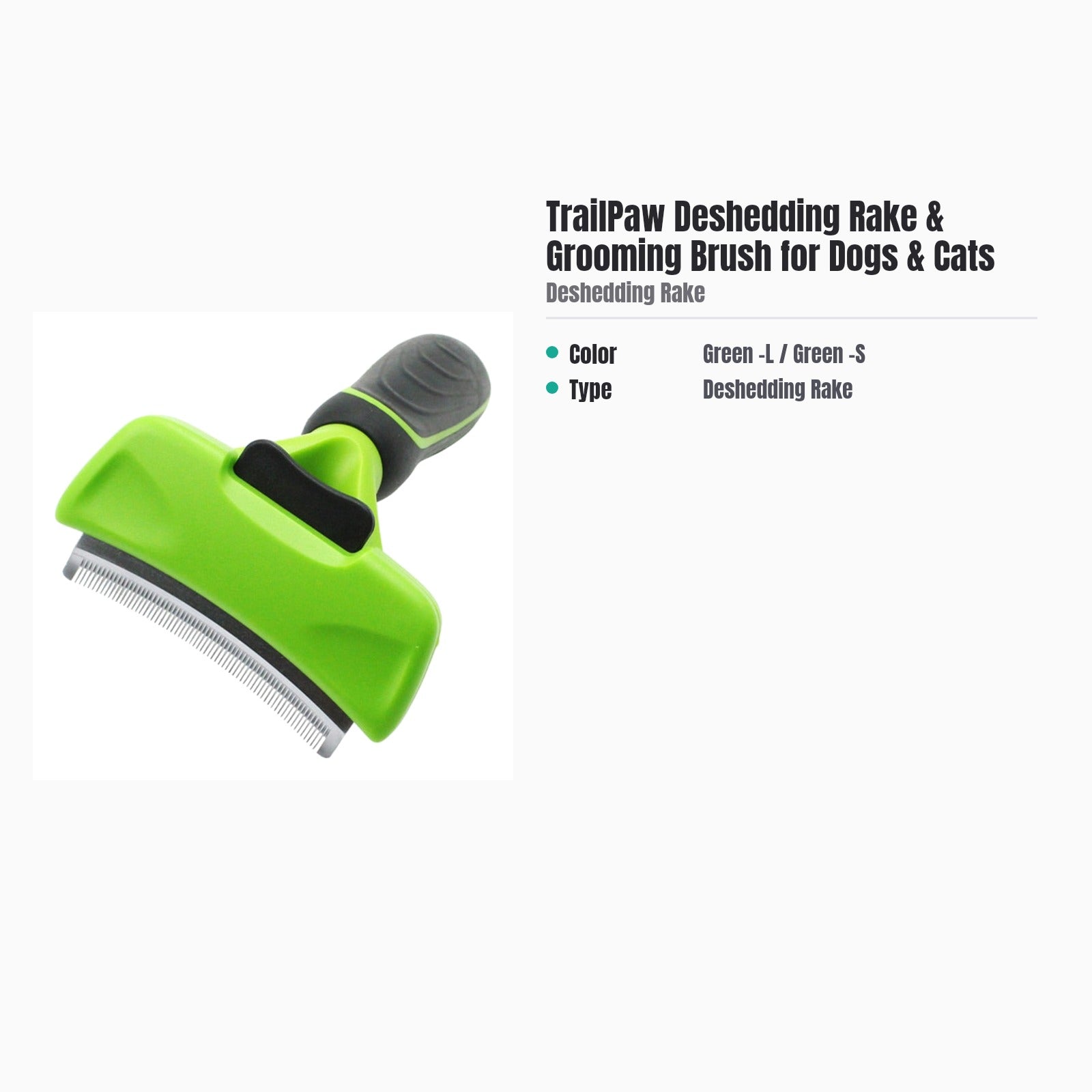 TrailPaw Deshedding Rake & Grooming Brush for Dogs & Cats — specs
