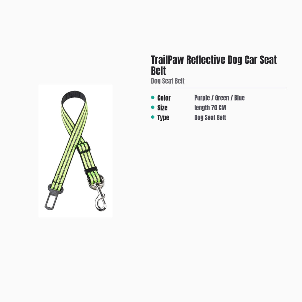 TrailPaw Reflective Dog Car Seat Belt — specs